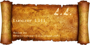 Lunczer Lili névjegykártya